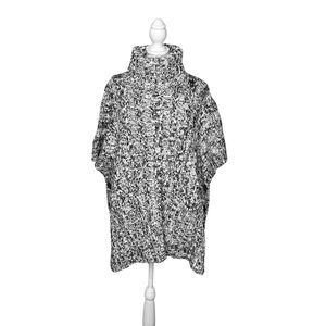 Ethereal by Paper Crane Marled Knit Turtleneck Poncho Sweater, Size Medium